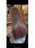 ウォームベージュ×ケアブリーチダブルカラー×トリートメント