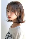 立体感外はねボブ×20代30代40代大人可愛いチョコレートベージュ