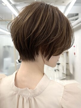 エジョン 三鷹店(Aejon) 艶髪小顔マッシュショートカットココアブラウン丸みショートボブ