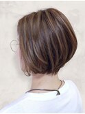 冬◎小顔前下がりショート×暗髪で上品大人20代30代