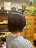 冬◎ココアベージュ切りっぱなしボブ×黒髪美人