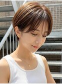 大人ショートボブ/ひし形ショート/小顔ショート/前髪あり