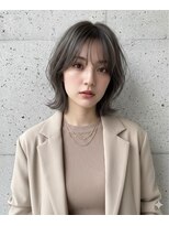 ヘアーズ ベリー 新金岡店(hairs BERRY)&nbsp;透けるグレージュ×顔周りレイヤーの大人可愛い外ハネくびれボブ