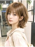 ★大人可愛いレイヤーボブ/シャギーカット/ミルクブラウン/京都