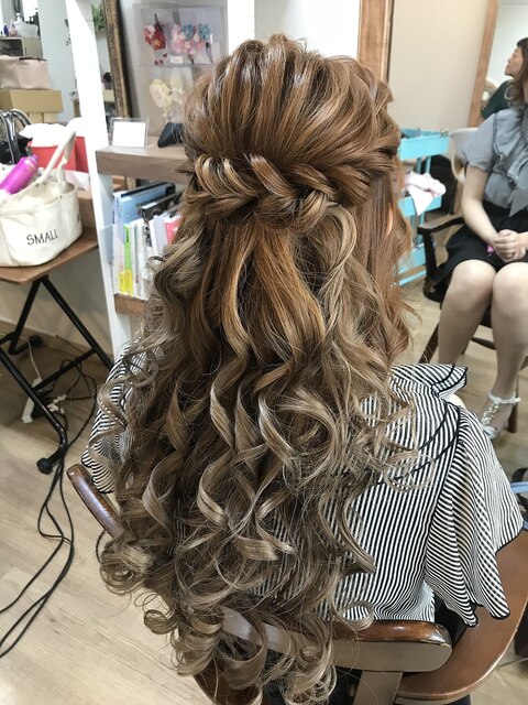 ロング結婚式ハーフアップ【ヘアアレンジ　立川南/八王子/立川】