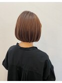 ショートボブ オレンジカラー