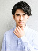 アップバングモテる流行イケメン黒髪モテ髪ツーブロックビジネス