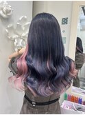 ブルーネイビー×インナーピンク