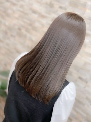 【髪質改善・酸熱トリートメント】カラーと同時施術/ブリーチ毛OK♪クセ・うねり・広がりを抑えてツヤ髪に