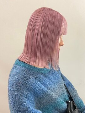 サンク 原宿 表参道(cinq) ミルクティーベージュピンクベージュカラー顔周りレイヤー韓国