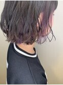 ロイヤルパープル×インナーカラー切りっぱなしボブ☆