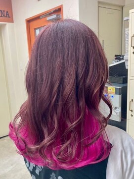 マティーナ ヘアー 池袋(Matina hair) インナーカラー/推しカラー/ビビットピンク池袋美容室