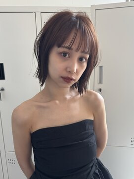 ラフ 新宿(Laff) 切りっぱなしボブ 外ハネボブ くびれボブ 縮毛矯正