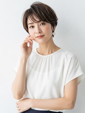 ソンノ(sonno) ショートカット 30代 40代 ハイライト 顔周りカット 白髪ぼかし