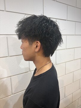 波巻きツイストスパイラル/サーフカール/刈り上げセンターパート