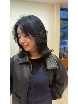 シフト(SHEEFT) フェイスレイヤー韓国風ヘアシースルーバングレイヤーカット