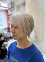 ヘアーライズ 池袋東口店(hair RISE)&nbsp;フルブリーチミルクティーベージュショート30代40代50代