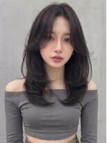 ユーフォリア 新宿通り(Euphoria)&nbsp;韓国風セミディレイヤー顔まわりレイヤーくびれ外ハネ