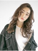 透明感かきあげデジタルパーマスタイル