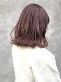 〈清澄白河 半個室〉切りっぱなしボブ/くすみピンク