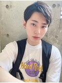 メンズ韓国風_簡単スタイリング_マッシュかきあげバングショート