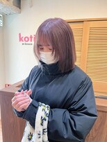 コティバイブローチ 名古屋(koti BY broocH) ボブレイヤー×ピンクベージュ