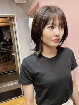 カームバイリコ 学芸大学(calm by liko) 斜めバング/グレージュカラー/デザインカラー/学芸大学