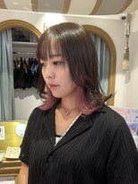 ロンドアベニール 北千住(Lond avenir)&nbsp;ペールピンク インナーカラー☆美髪ボブ[北千住]