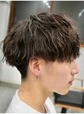 波巻きパーマメンズパーマメンズヘアツーブロックツイストパーマ