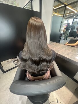 ワン バイ ジエクト(One by The Ect) くびれミディアムヘア赤味消しカラーオリーブグレージュベージュ