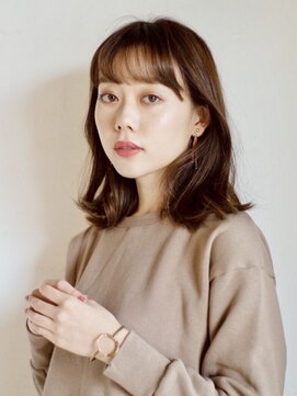 ハナレ(hanare) ゆるふわセミディ/透け感バング/アッシュベージュ/外ハネ/清須