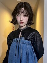 イロウ 天神大名店(IROW)&nbsp;顔周りカット 顔周りレイヤー 前髪カット ボブパーマ風ヘア 艶髪