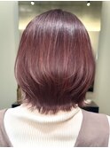 ★30代40代/ボブレイヤーカット/ワインレッド/モーヴピンク/ボブ