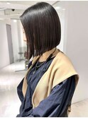タッセルボブ 切りっぱなしボブ 韓国ボブ 地毛風縮毛矯正 銀座