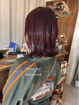 パル バイ ラベスト(Pal by lovest) 高発色＊チェリーレッド×ミディアムボブ