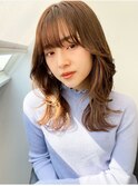 冬外ハネ◎小顔レイヤーカット×ショコラオレンジ20代30代