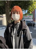 ショートボブ/オレンジヘアー[万代/新潟駅］