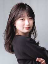 ガーデンヨコハマエスト(GARDEN YOKOHAMA est) ミディアム 暗めカラー ワンカール シースルーバング 艶