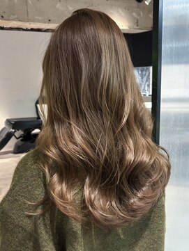 シオン(shion) オリーブベージュロング似合わせカット韓国ヘア_ba577812