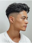 刈り上げセンターパート/波巻きツイストスパイラル/茗荷谷