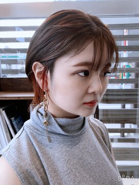 ザ カラー ラボ(THE COLOR LABO) インナーカラー　オレンジ　ショートヘア