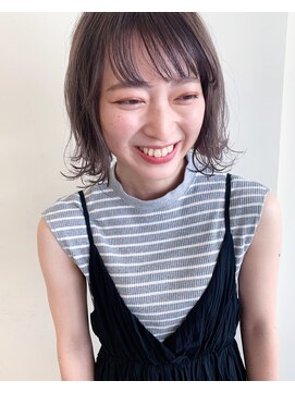 ヘアメイク ミッカ(HAIR MAKE MICCA) milky gray colorと外ハネbob◎杉浦 恵