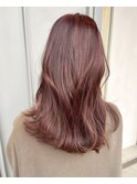 ラベンダーブラウン×S字ウェーブ