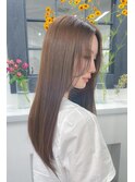 ★小顔うる艶バングシアーカラーセミディカール前髪美髪レイヤー