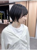 前髪顔周りレイヤー+韓国ボブ/髪質改善/縮毛矯正/黒髪[横浜]
