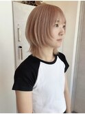 ミディアムウルフ　レイヤースタイル　中崎