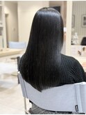 ブリーチなし4トーンブルーブラック赤み消し透明感カラー