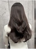 ロングレイヤーカットラベンダーグレーアッシュグレージュ美髪