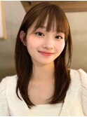 ★20代30代40代前髪ありイメチェンアンブレラカラーこなれミディ