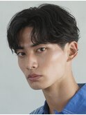 横浜西口メンズセンターパート七三分けパートニュアンスパーマ